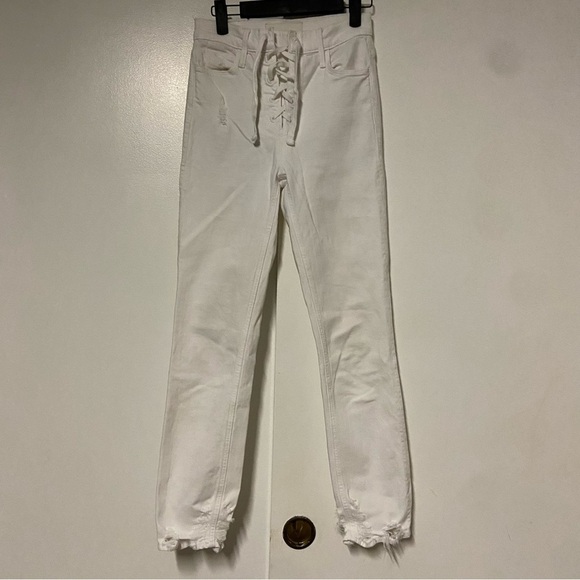 MOTHER The Lace Up High Waisted Dazzler Ankle Chew Jeans Size 24 - Picture 3 of 13